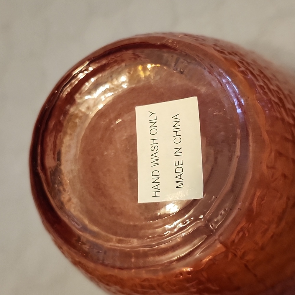 Elegant Rose Colored Raspberry Glass Vase - Picture 3 of 4